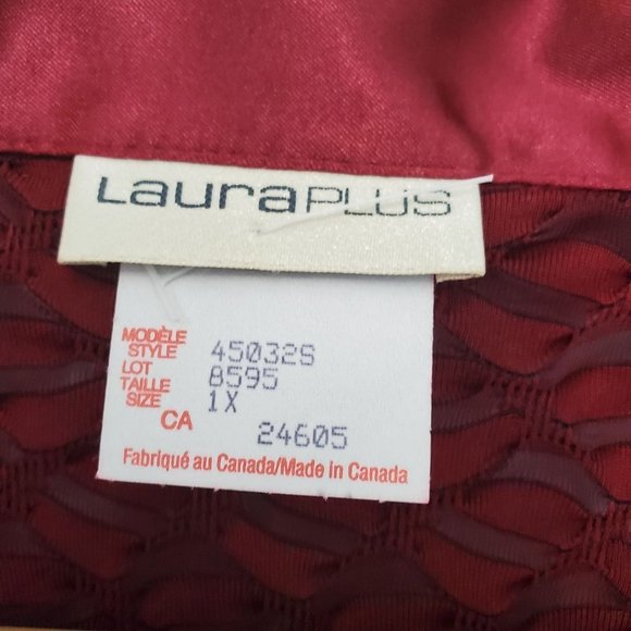 Vintage  Laura Plus Button Front Shirt with Pointed Collar - Picture 7 of 7